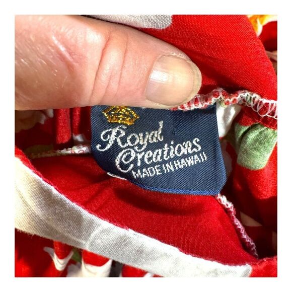 Vintage Royal Creations Hawaii S Hawaiian Muumuu Tiki Dress Split Sleeve Pocket - Picture 4 of 7
